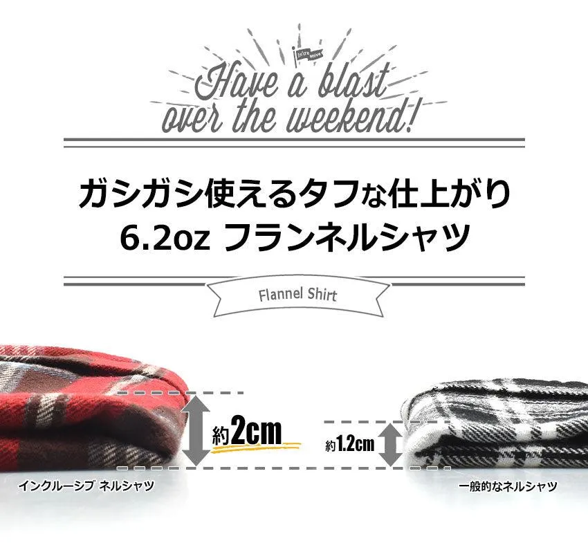 インクルーシブ ネルシャツ 厚手 長袖シャツ メンズ チェックシャツ カジュアル アメカジ 上着 綿 コットン 重ね着 当日出荷