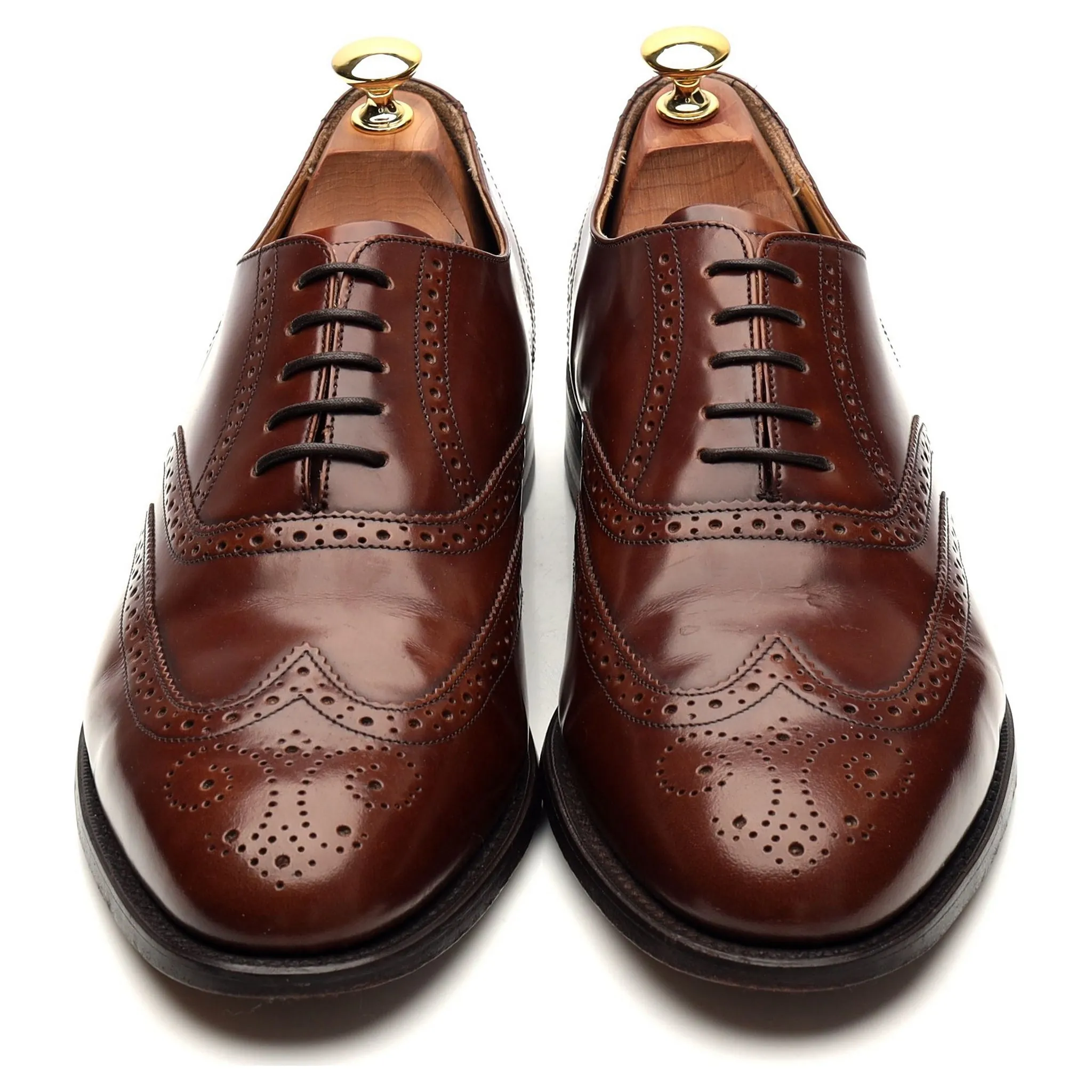 Premium Brown Leather Oxford Brogues, Size UK 9, Model 664227