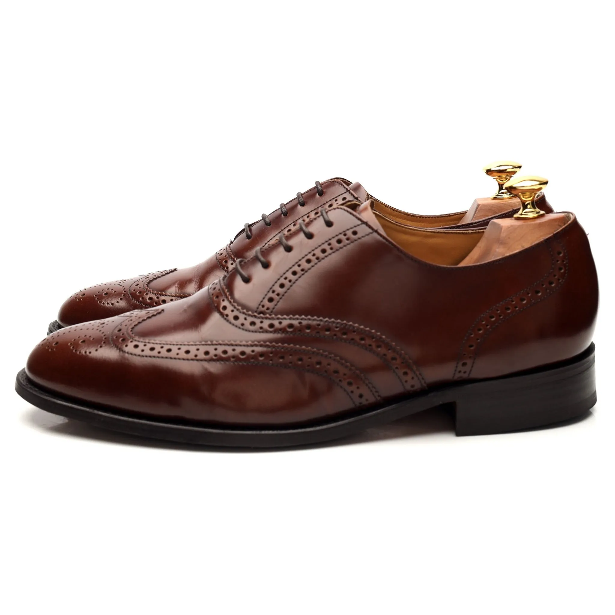 Premium Brown Leather Oxford Brogues, Size UK 9, Model 664227