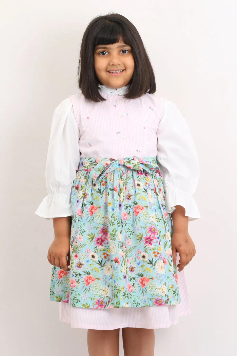 Stripe & Floral Dirndl Dress