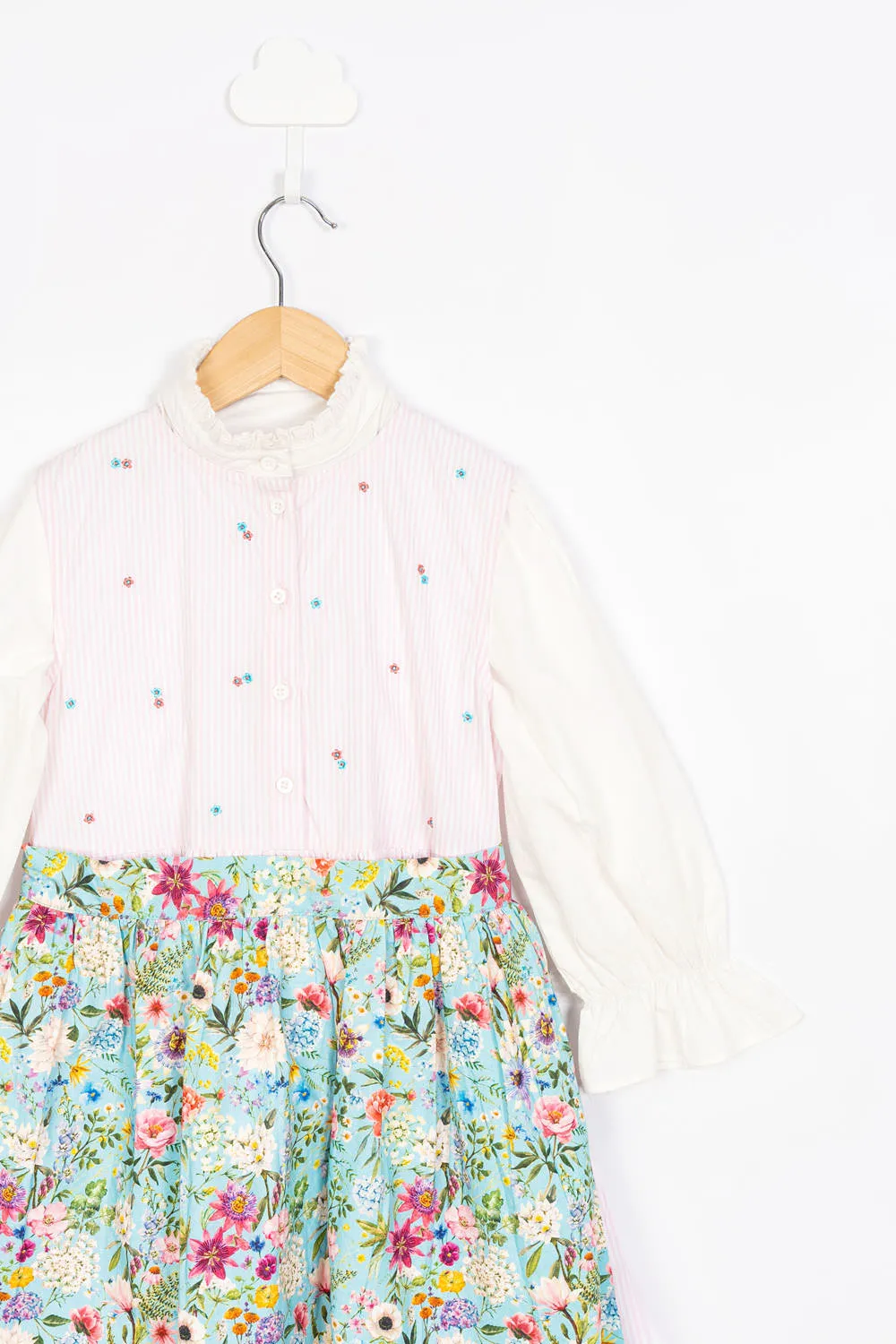 Stripe & Floral Dirndl Dress
