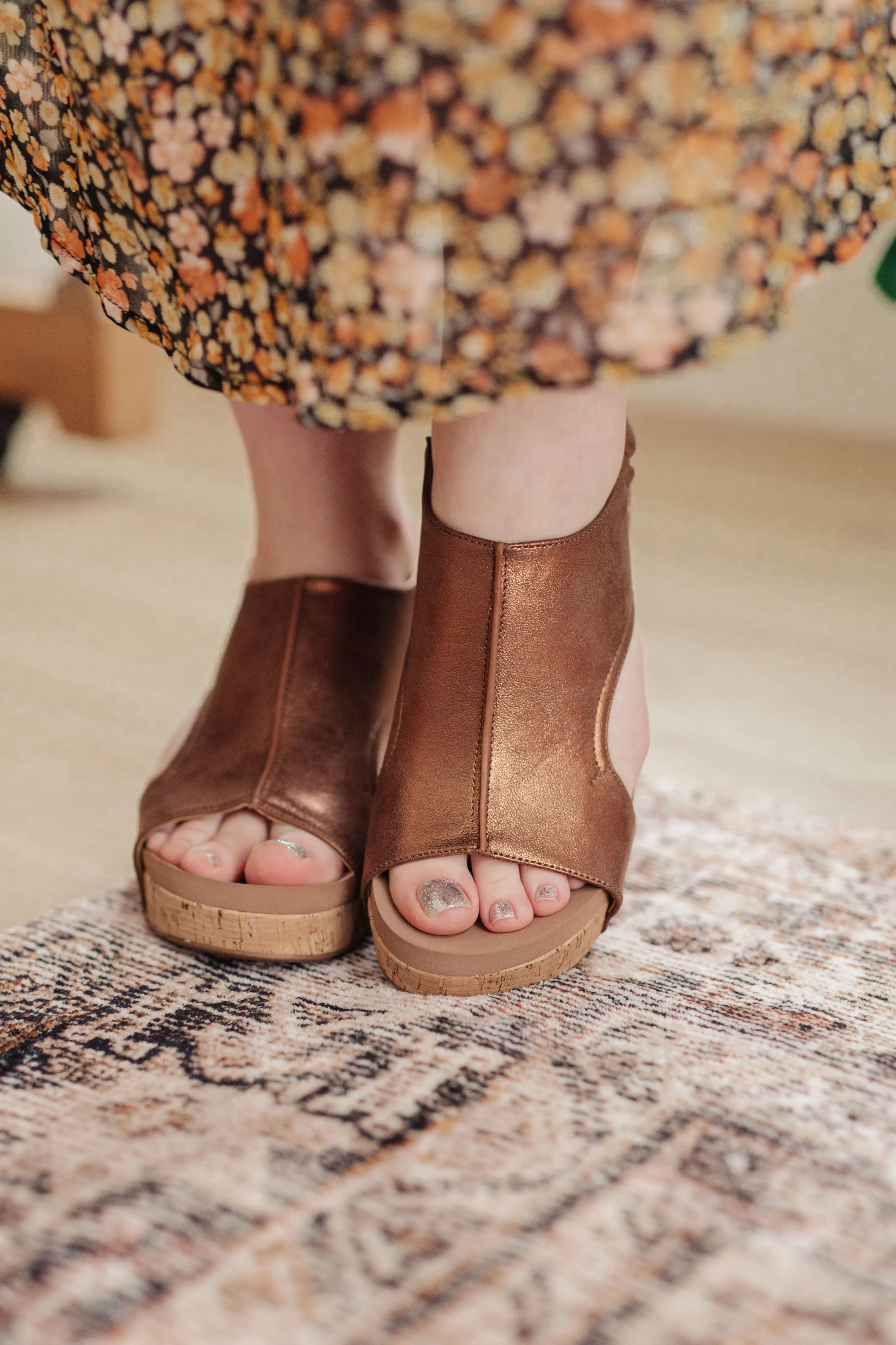 Walk This Way Wedge Sandals in Antique Bronze - 10/14